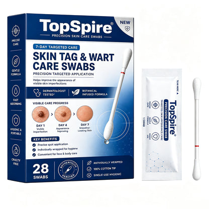 TopSpire® 👩‍⚕️7-Day 𝗦𝐤𝐢𝐧 𝐓𝐚𝐠 & 𝗪𝐚𝐫𝐭 𝐂𝐚𝐫𝐞 𝐏𝐫𝐞𝐜𝐢𝐬𝐢𝐨𝐧 𝐒𝐰𝐚𝐛𝐬（Individually Sealed, Single-Use）🔥 Visible Results in 7 Days—or Your Money Back! ✅💙