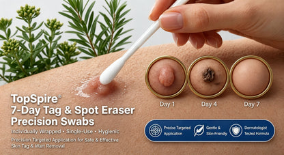 TopSpire® 👩‍⚕️7-Day 𝗦𝐤𝐢𝐧 𝐓𝐚𝐠 & 𝗪𝐚𝐫𝐭 𝐂𝐚𝐫𝐞 𝐏𝐫𝐞𝐜𝐢𝐬𝐢𝐨𝐧 𝐒𝐰𝐚𝐛𝐬（Individually Sealed, Single-Use）🔥 Visible Results in 7 Days—or Your Money Back! ✅💙