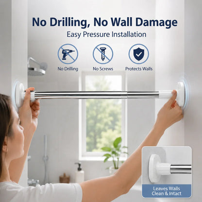 🏠 Drill-Free Adjustable Tension Rod – Expand Storage Without Wall Damage ✨