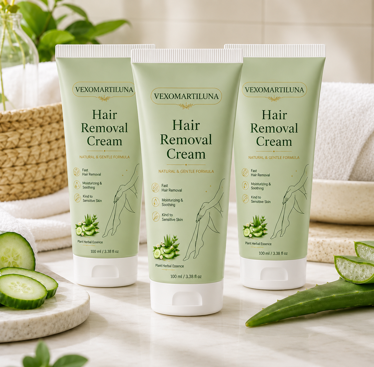 🔥VEXOMARTILUNA™ Natural Gentle Hair Removal Cream | For Women & Men, Sensitive Skin