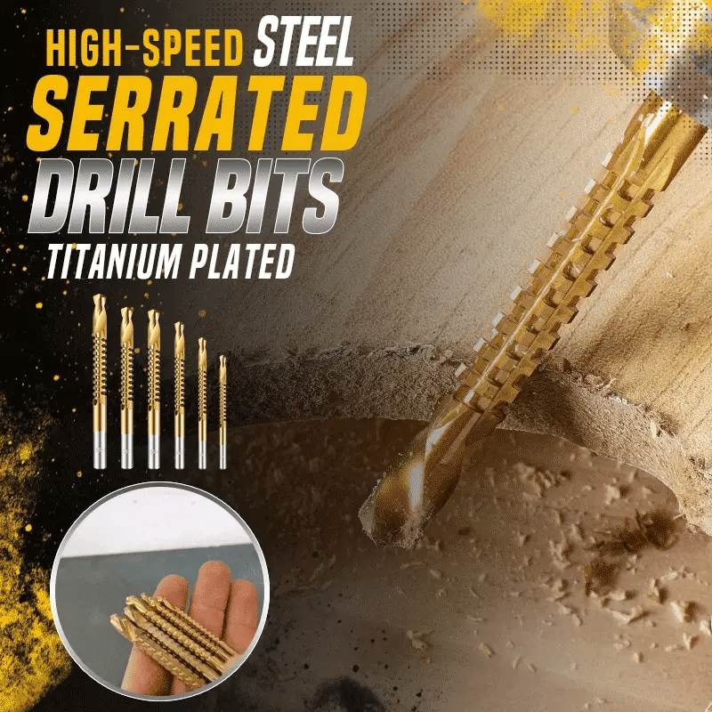 🔥 50% OFF Today ⚡ 6-Piece Titanium Serrated Drill Bit Set