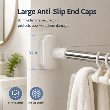 🏠 Drill-Free Adjustable Tension Rod – Expand Storage Without Wall Damage ✨