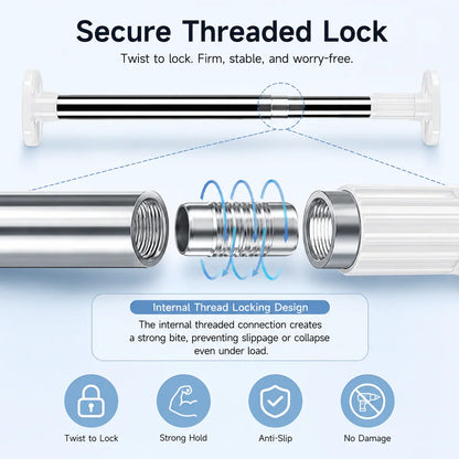 🏠 Drill-Free Adjustable Tension Rod – Expand Storage Without Wall Damage ✨