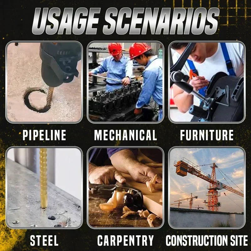 🔥 50% OFF Today ⚡ 6-Piece Titanium Serrated Drill Bit Set