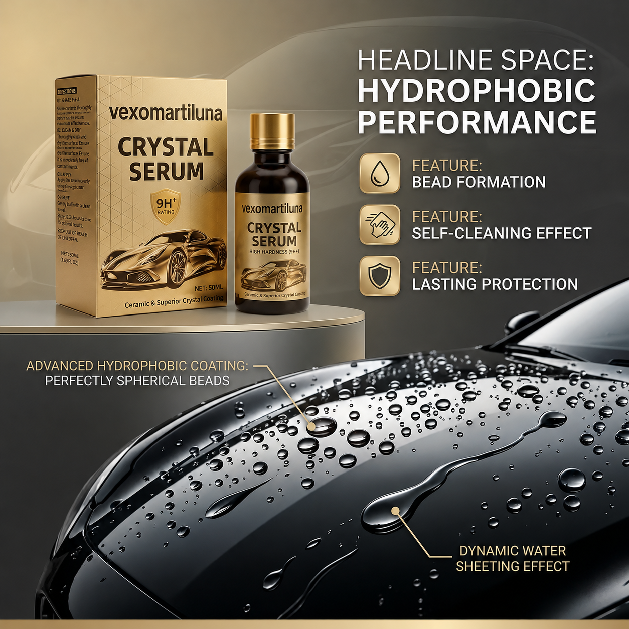 Vexomartiluna Graphene Ceramic Coating – 9H Scratch Protection