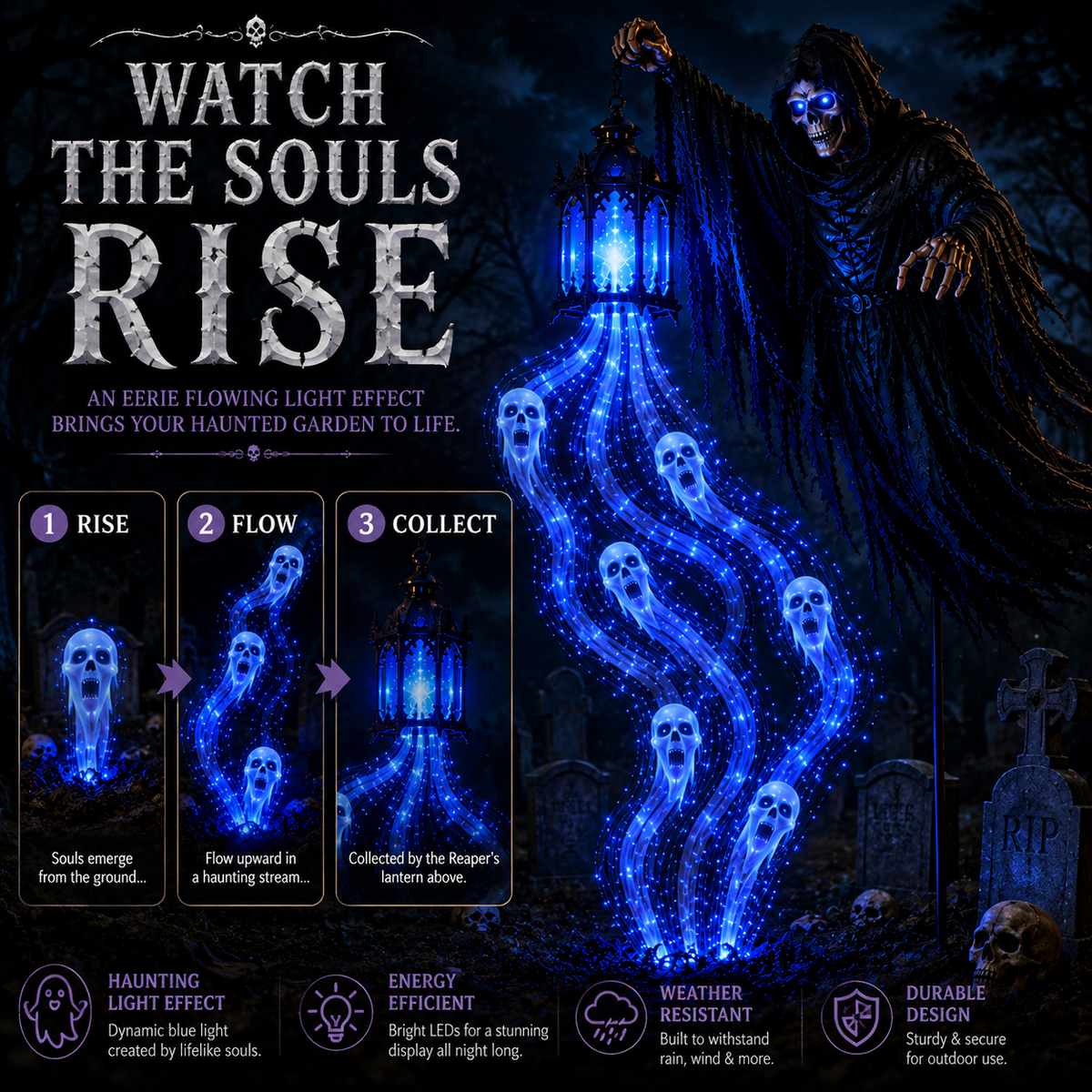 🧙‍♀️Animated Halloween Soul Harvester Garden Light Collection👻