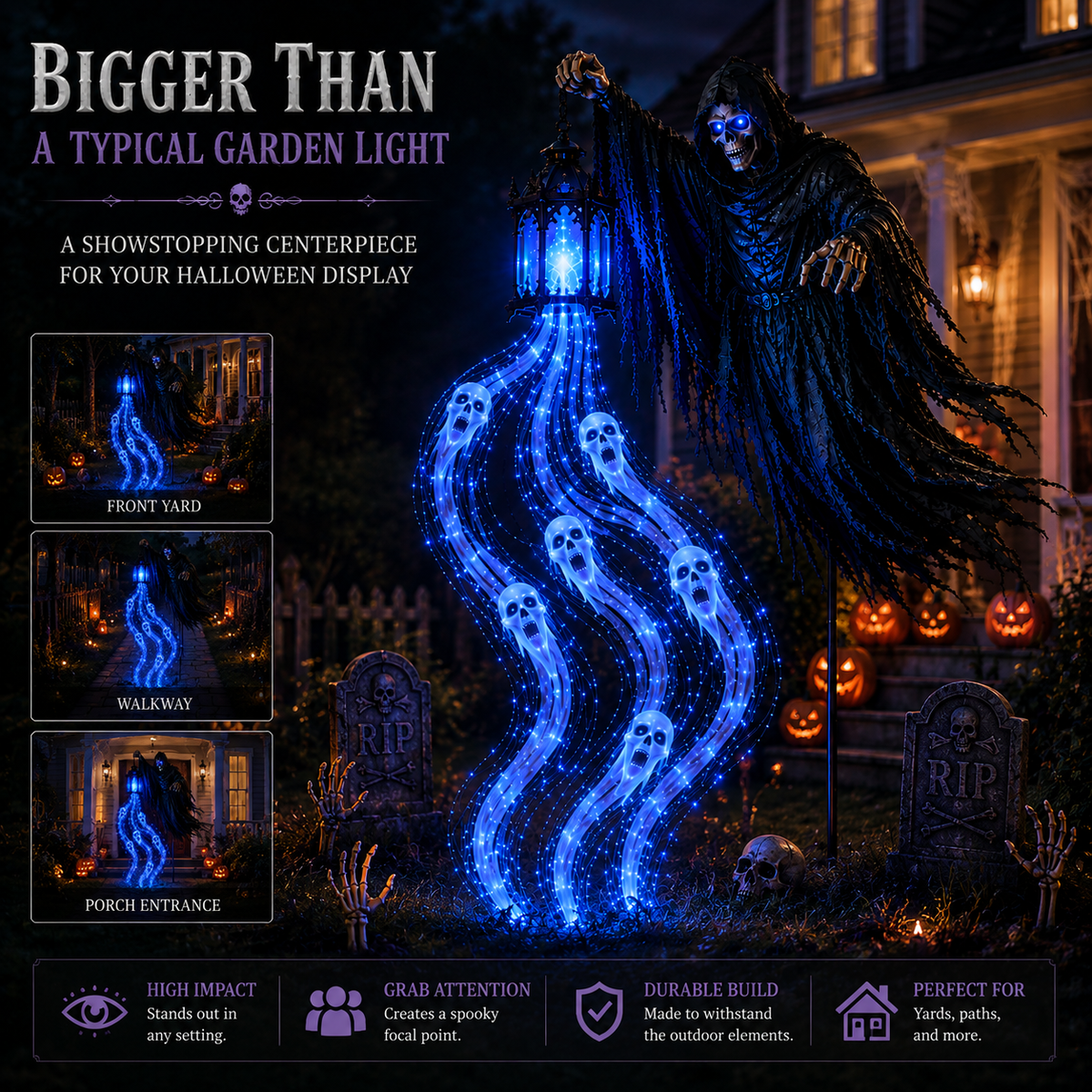 🧙‍♀️Animated Halloween Soul Harvester Garden Light Collection👻