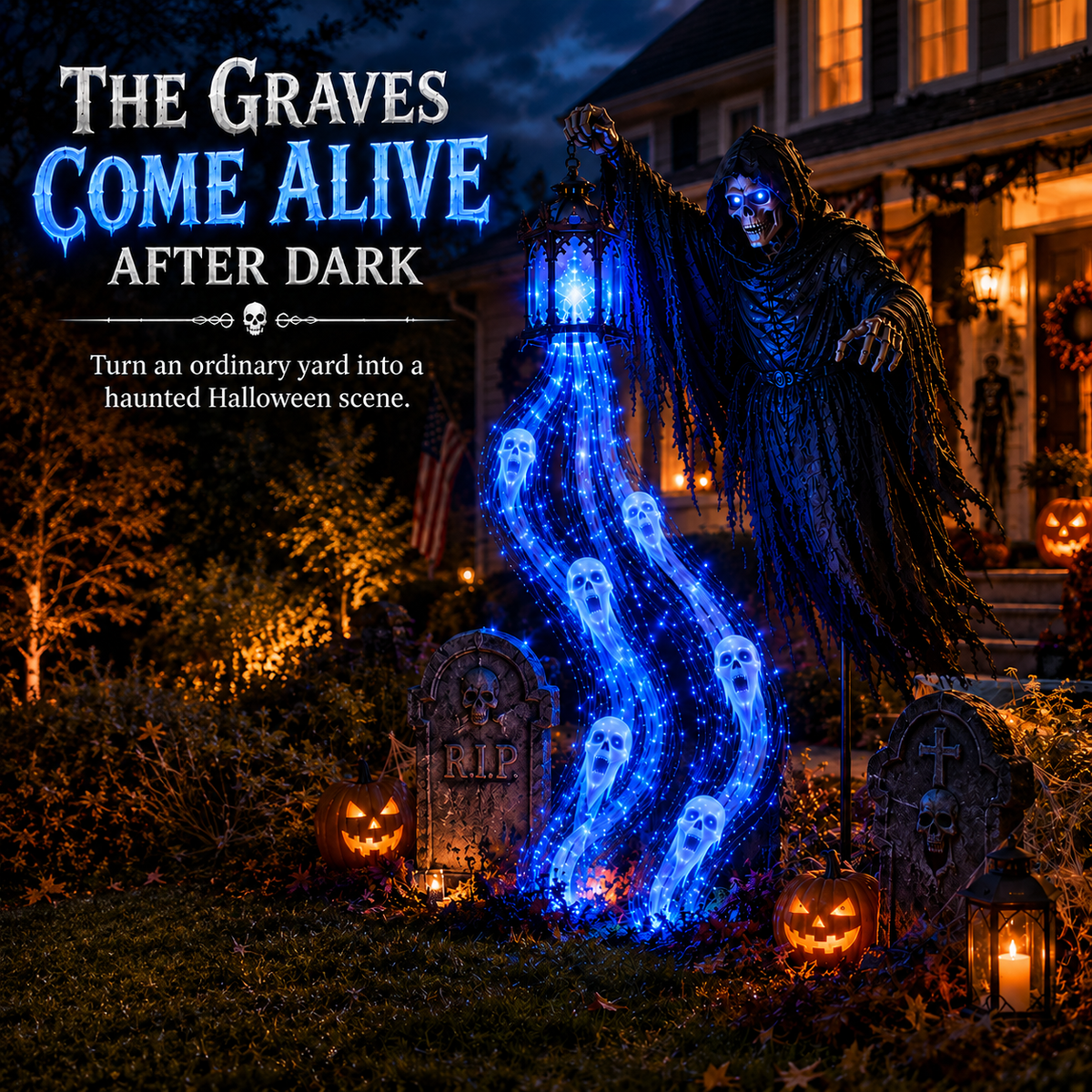 🧙‍♀️Animated Halloween Soul Harvester Garden Light Collection👻
