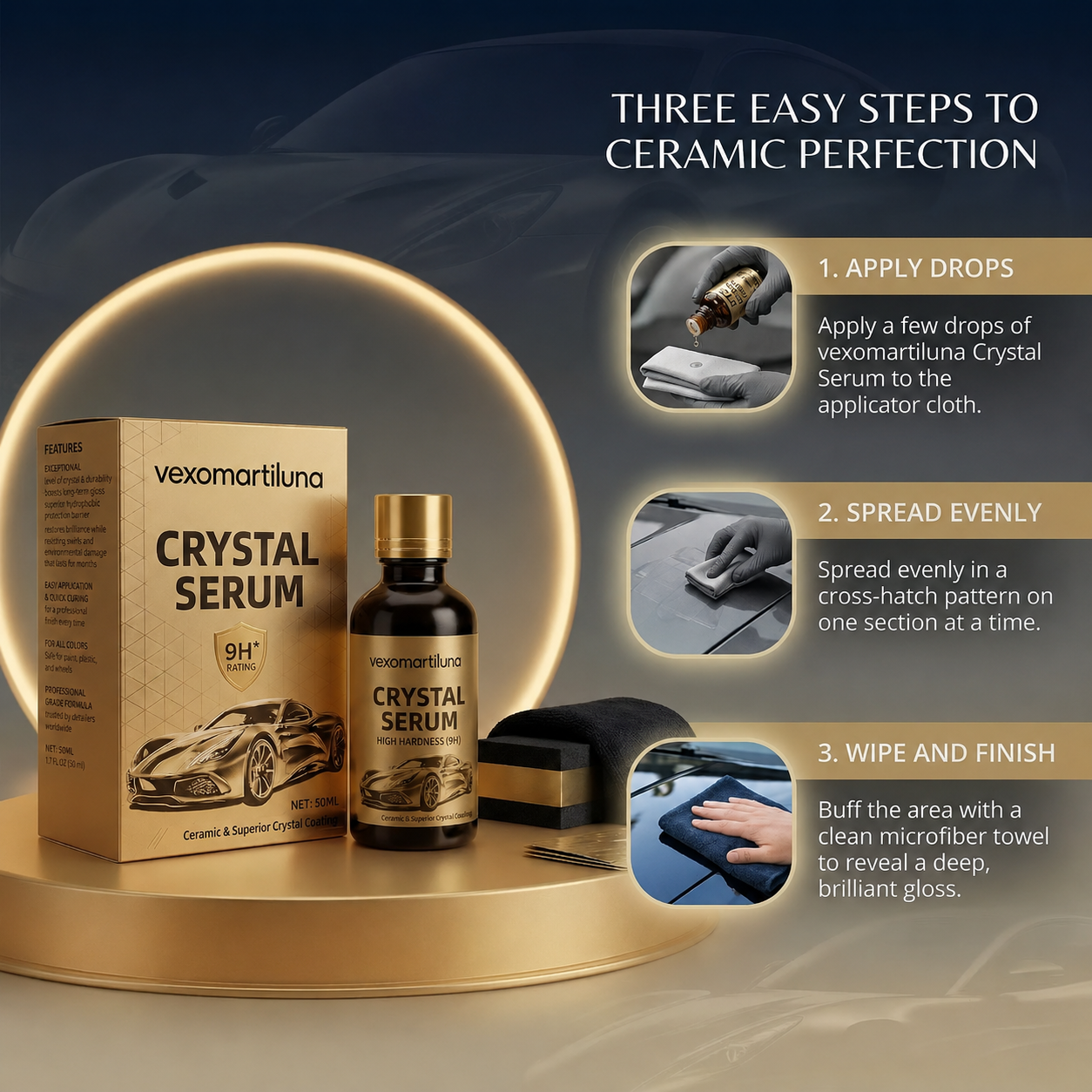 Vexomartiluna Graphene Ceramic Coating – 9H Scratch Protection