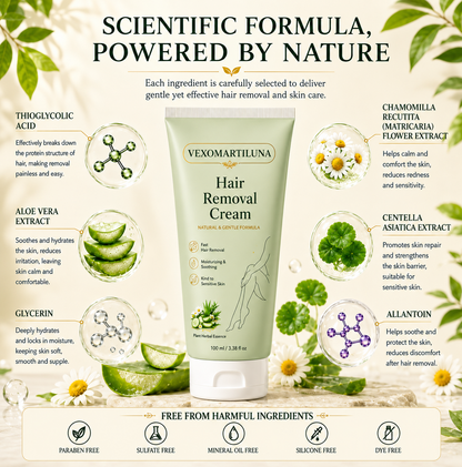 🔥VEXOMARTILUNA™ Natural Gentle Hair Removal Cream | For Women & Men, Sensitive Skin